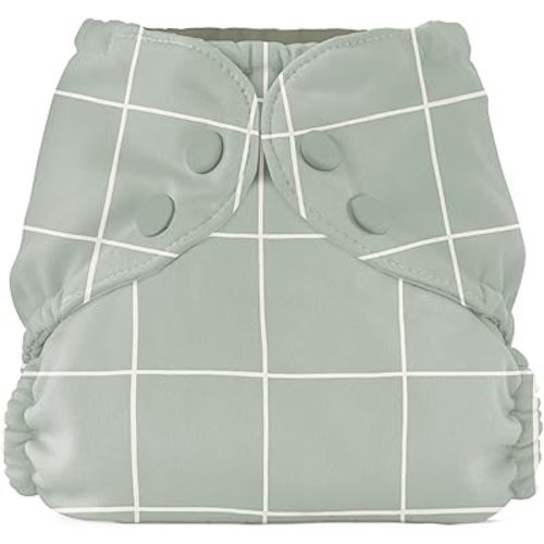 Esembly Cloth Diaper Outer, Swim Diaper, Waterproof Cloth Diaper Cover, Leak-Proof and Breathable Layer Over Prefolds, Flats or Fitteds, Reusable with Snap Closure - Size 1 (7-17lbs), Lattice