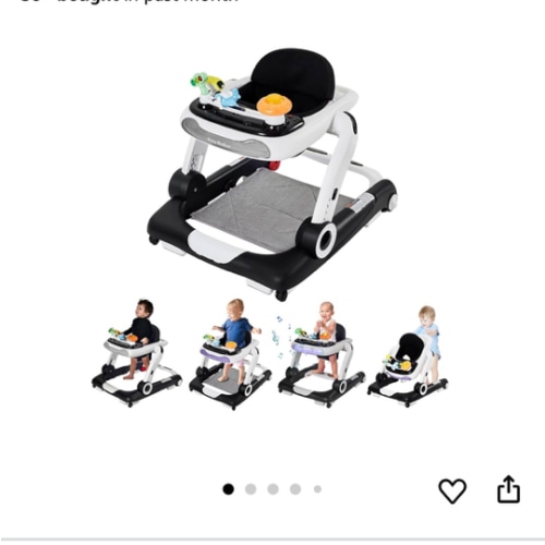 Music and Lights Baby Walker with Wheels,5-in-1 Baby Activity Center with Removable Toys and Music Bouncer,Adjustable Height Baby Walkers for Boys Girls Babies 6-18 Months