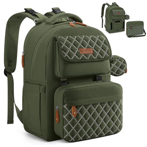 Maelstrom Large Diaper Bag,29L-45L Expandable Diaper Bag Backpack for 2 Kids/Twins Baby Stuff, with Removable Cross Body Bottle Bag for Mom/Dad,Stylish Baby Bag Gift for Boys/Girl-Army Green