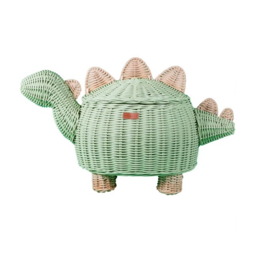 Dinosaur Handcrafted Storage Basket, Green, Medium - MOMIJI Storage | Maisonette