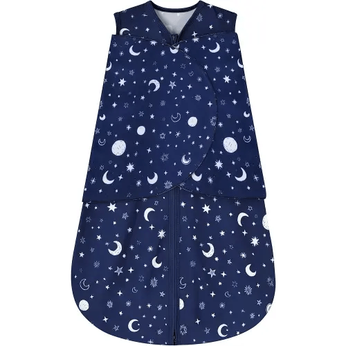 Newborn Sleep Sack Baby Swaddle,swaddle me 3-6 month,3-Way Adjustable Wearable Blanket,100% Rayon Cotton Swaddling sleeping bag,TOG 0.5 (Starry Sky, 3-6 Months)