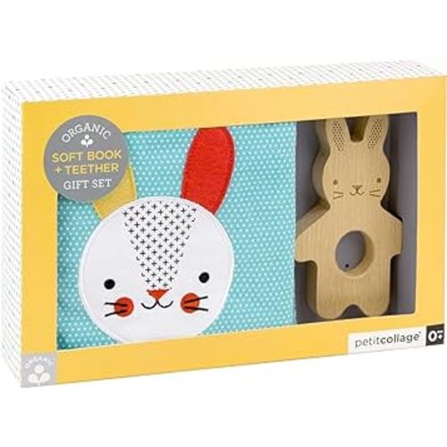 Baby Bunny Organic Soft Book and Teether Set