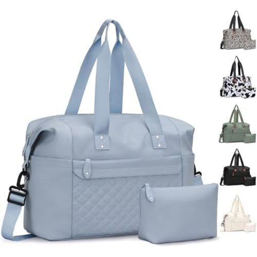 Travel Duffle Bag, Waterproof Weekender Overnight Hospital Bags for Women Men with Toiletry Bag Lightweight Carry on Personal Item Duffle Gym Bag for Travel, Airplanes, Sports
