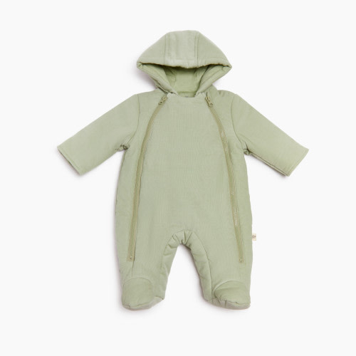 Tiny Kind Corduroy Bunting Suit - Desert Sage, 0-3 M