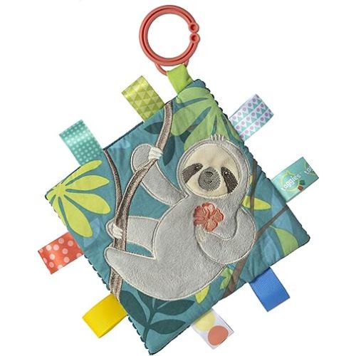 Taggies Soothing Sensory Crinkle Me Toy with Baby Paper & Squeaker, 6.5 X 6.5, Molasses Sloth