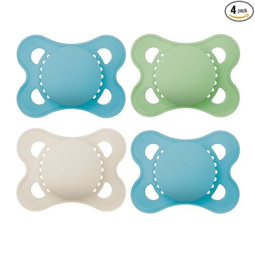 MAM Original Matte Baby Pacifiers, Binky for Boys 0-6 Months, BPA-Free Silicone Nipple, Easy to Clean, Best for Newborn Babies, Developed with Medical Experts, 4 Count Binkies