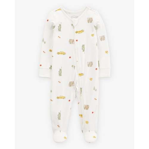 Baby New York City Print 2-Way Zip PurelySoft Sleep & Play Pajamas - Ivory - Carter's | Carter's
