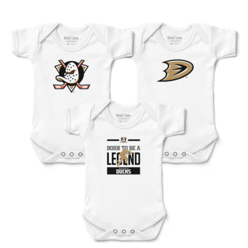 Infant Anaheim Ducks  Chad & Jake White Logo Bodysuit 3-Piece Set