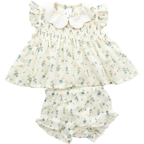 Scallop Two Piece Set, Blue Tulip