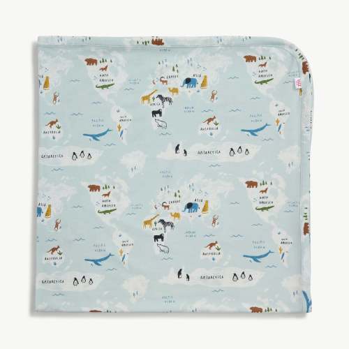 sea the world modal soothing swaddle blanket