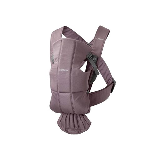 BabyBjörn Baby Carrier Mini, Cotton, Dark Purple | Newborn Carrier (7-25 lbs), Ergonomic, Easy-to-Use