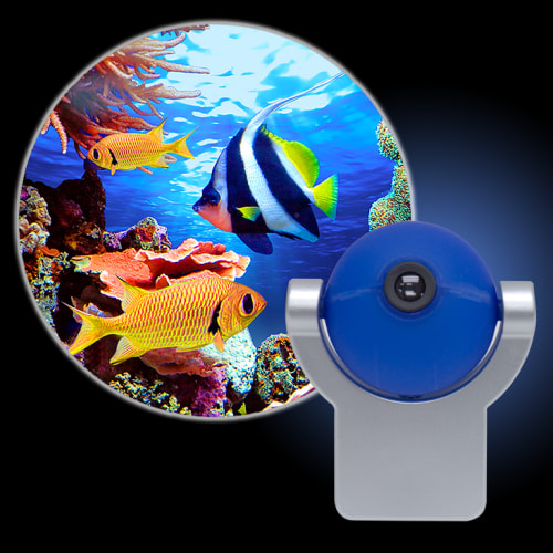 Projectables Tropical Fish LED Plug-In Light-Sensing Night Light, 11296