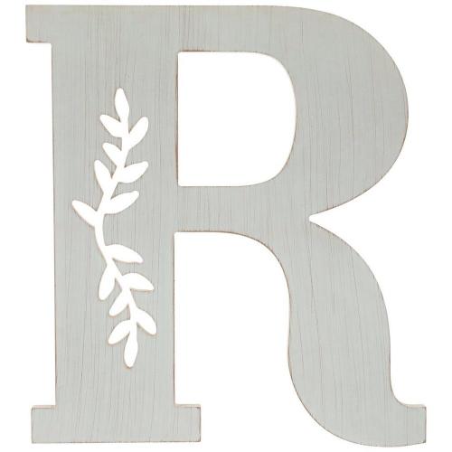 White Leafy Letter Wood Wall Decor