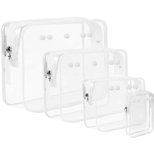 4 packs Clear Bogg Bag Pouches for Bogg Bag Accessories Clear Beach Tote Storage Travel Cosmetic Organizer (White)