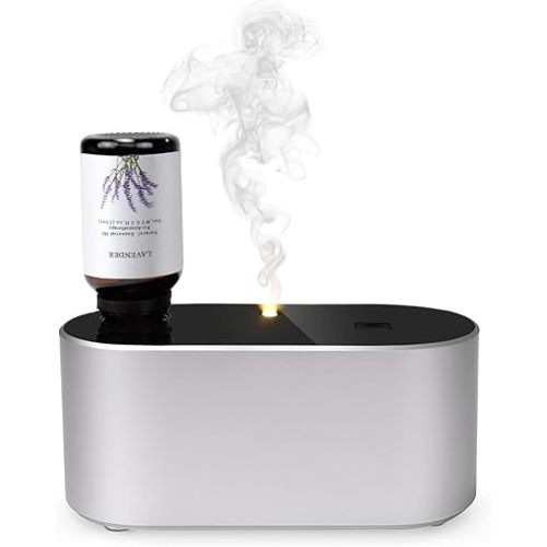 Waterless Diffuser for Essential Oil, Scent Air Aromatherapy Diffuser, Mini Portable Aroma Diffusers with 3 Mist Modes, Cycle Start, for 160-400 sq.ft Room Home Office Bedroom - Silver