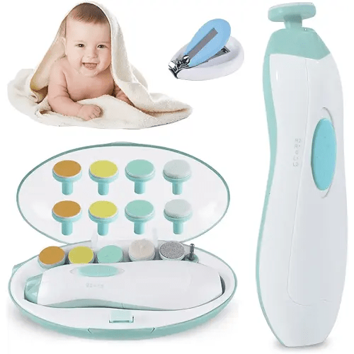 Baby Nail Trimmer Electric, 16 in 1 Baby Nail File Electric Nail Trimmer with Light, Baby Nail Clippers Kit with 14 Grinding Heads for Newborn Infant Toddler or Adults Toes Fingernails Polish Care