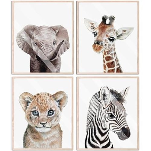 Safari Nursery Decor, Baby Safari Nursery Decor, Nursery Wall Decor, Nursery Safari Decor Nursery, Baby Decor, Jungle Decor, Nursery Wall Art, Baby Wall Decor, Jungle Nursery Decor Set of 4, 8"X10"