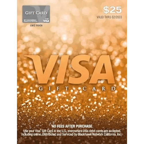 Visa $25 Gift Card (plus $3.95 Purchase Fee)