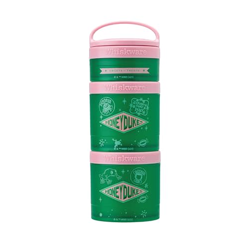 Whiskware Harry Potter Stackable Snack Containers for Infants, Kids, and Toddlers, Durable Food Storage Containers for Daycare, Car, and Airplane Travel, Dishwasher Safe, Honeydukes