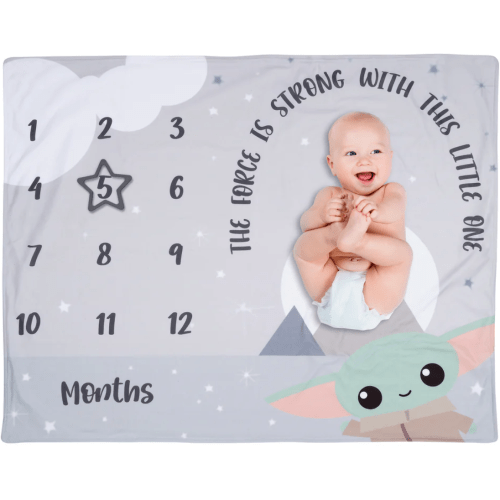 Star Wars The Child/Grogu/Baby Yoda Fleece Milestone Blanket w/ Star – Lambs & Ivy