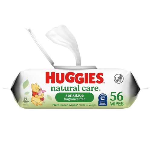 Huggies Natural Care Sensitive Baby Wipes, Unscented, Hypoallergenic, 6 Flip-Top Packs (288 Wipes Total)
