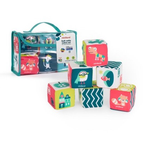 Miniland Feel to Learn: Soft Rattle Cubes Set