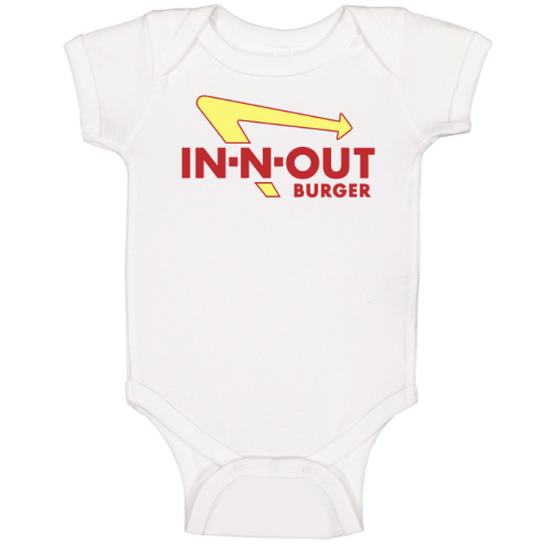 In-N-Out Onesie- White, NB (0-3m)