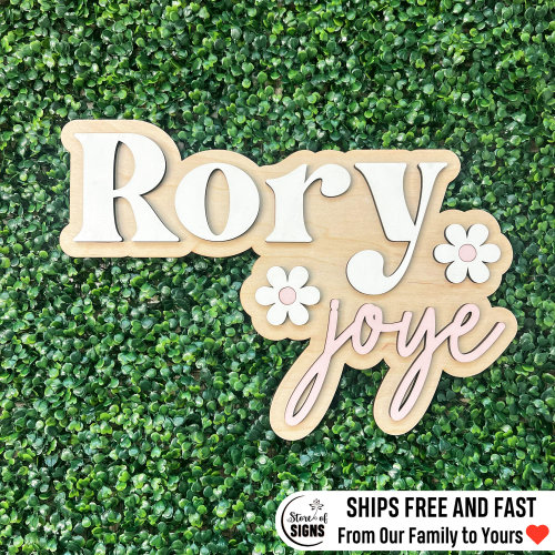 Nursery name sign Wood name sign baby name sign double baby name sign boho wooden name sign custom wood words Christmas gift for kids Rory