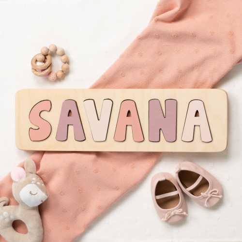 Custom Wooden Name Puzzle, Personalized Gift for Girl, Valentine's Day Gift, Toddler Toys, New Baby Gift, Nursery Decor, Baby Shower Gift
