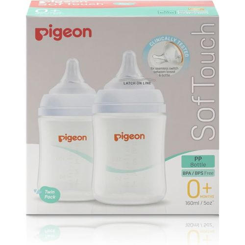 Pigeon SofTouch 3 Baby Bottle for 0+ Months Babies, BPA & BPS-Free, 160ml, PP, Twin Pack : Amazon.com.au: Baby