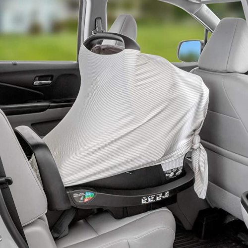 WeeSprout Nursing Cover for Breastfeeding - 360 Degree Privacy, View Baby Hands-Free, Soft & Breathable Fabric, Universal Fit, 8-in-1 Uses, Covers Car Seat & Shopping Cart, Washer & Dryer Friendly - Grey Stripe