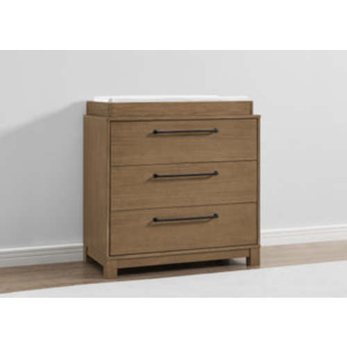 Rustic 3 Drawer Dresser with Interlocking Drawers