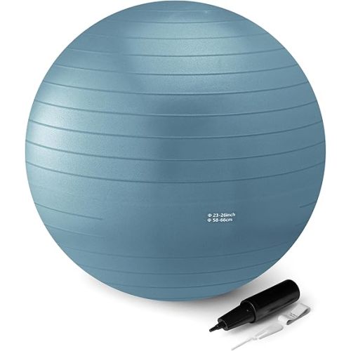 Amazon Basics Anti-Burst Exercise Ball with Pump, 23-26" Diameter