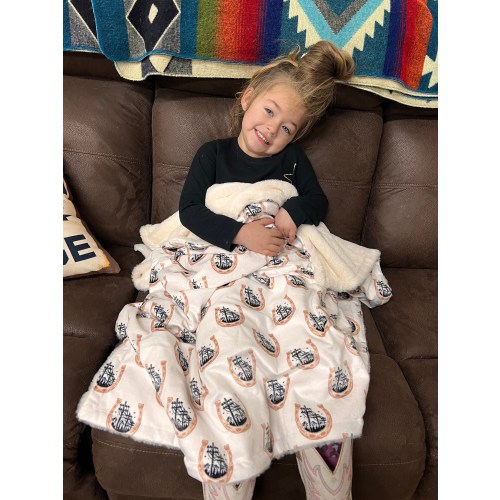 LINEMAN BABY BLANKET-2 designs, Lineman crest and Horseshoe.Minky blanket for babies, toddlers, kids.Super soft lineman blanket for nursery.