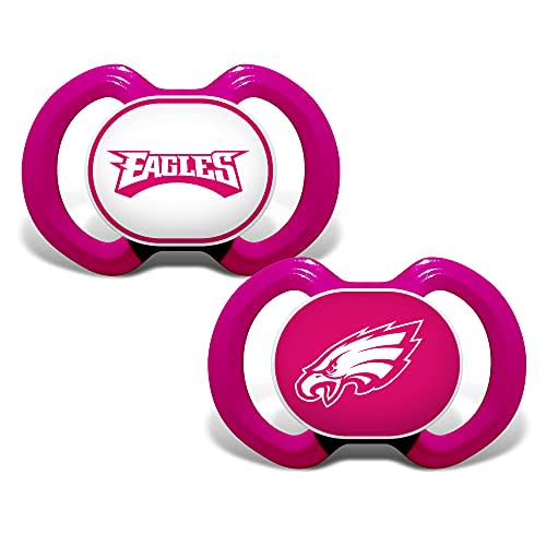 BabyFanatic Girls Pink Pacifier 2-Pack - NFL Philadelphia Eagles - Officially Licensed League Gear