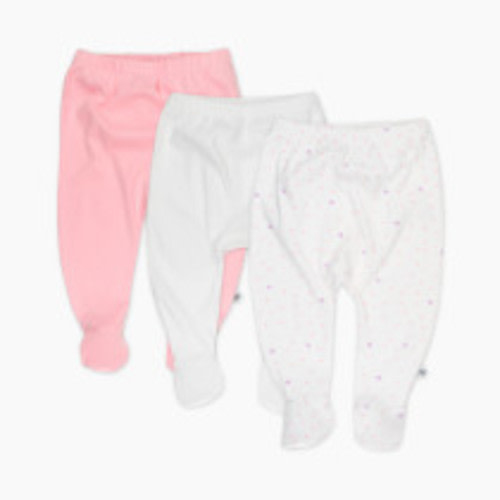 Honest Baby Clothing 3-Pack Organic Cotton Footed Harem Pants - Love Dot, 0-3 M
