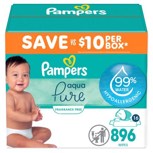 Pampers Aqua Pure Sensitive Baby Wipes (Select Count)