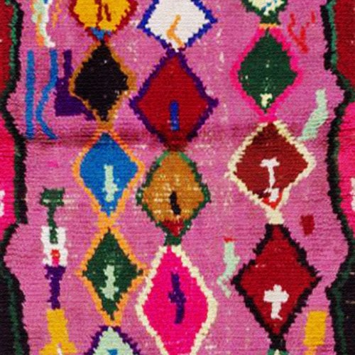 Very Colorful Retro Moroccan Rug Print