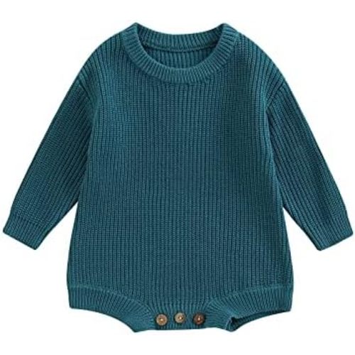 FYBITBO Baby Girl Boy Sweater Knit Oversized Pullover Sweatshirt Romper Onesie Warm Fall Winter Clothes Outfit Newborn