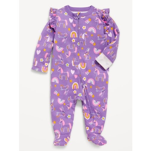 Printed 2-Way-Zip Sleep & Play Footed One-Piece for Baby