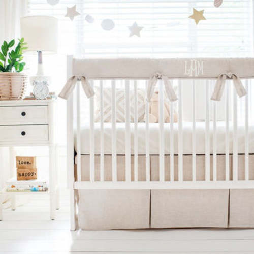 Summerville Linen Crib Bedding - 3 Piece Set – New Arrivals Inc