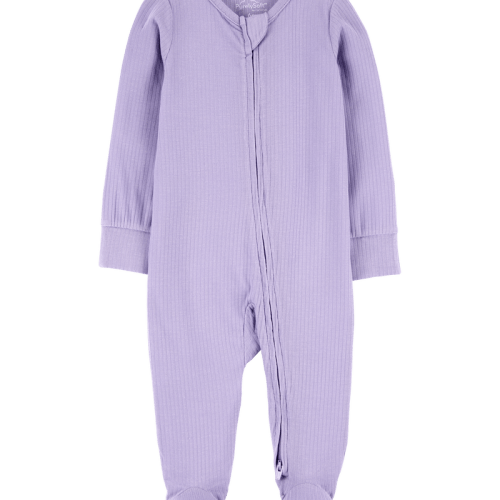 Purple Baby Zip-Up PurelySoft Sleeper Pyjamas - Purple | Carter’s Oshkosh Canada