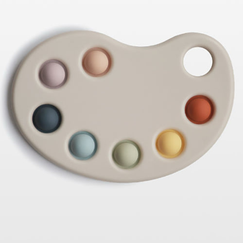 Mushie Silicone Paint Palette Baby Press Toy