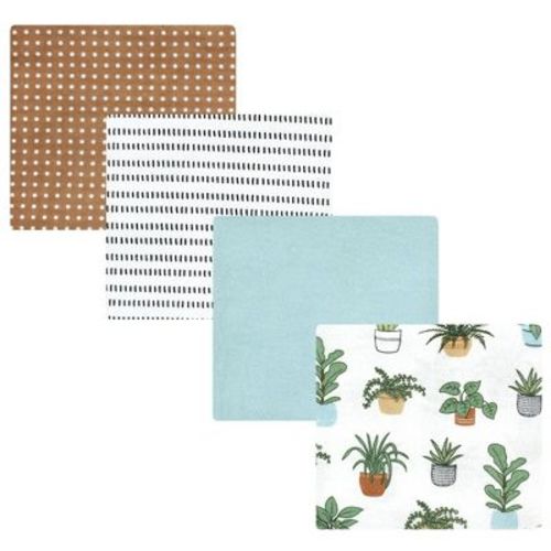 Hudson Baby Cotton Rich Flannel Receiving Blankets, Plants, One Size