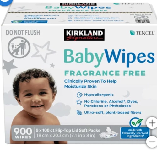 Kirkland Signature Baby Wipes Fragrance Free, 900-count