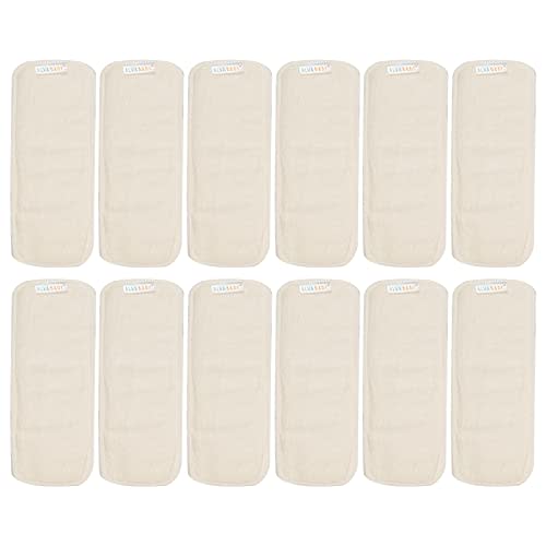 ALVABABY 12PCS Newborn Cloth Diaper Insert,4 Layers Cloth Diaper Inserts, Inserts,Reusable Cloth Diaper Inserts Overnight 12SMB
