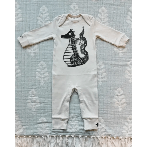 Dragon Romper for Babies, Organic Cotton Neutrals — Hippie Baby Co