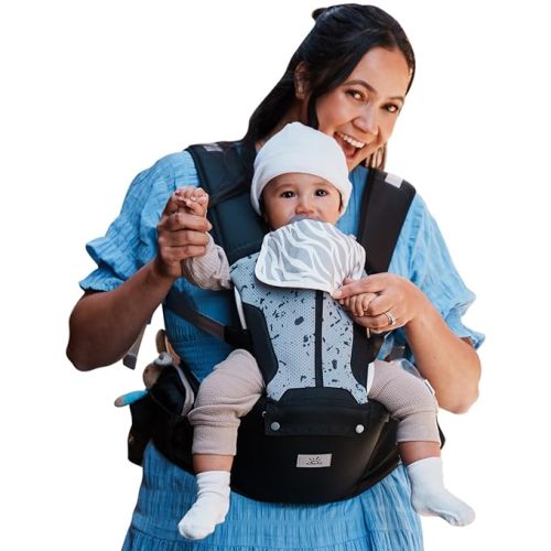 Baby Carrier, MOMTORY Safety-Certified 6-in-1 Baby Carrier Newborn to Toddler, Adjustable Detachable Infant Baby Hip Seat Carrier for 7-50lbs, All Seasons, Perfect for Shopping Travelling - Black