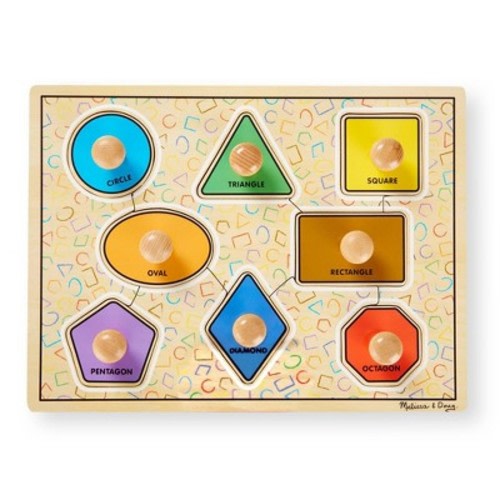Melissa & Doug Deluxe Jumbo Knob Wooden Puzzle - Geometric Shapes (8pc)