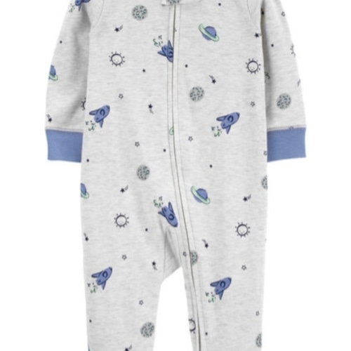 Grey Baby Planet 2-Way Zip Cotton Blend Sleep & Play | carters.com